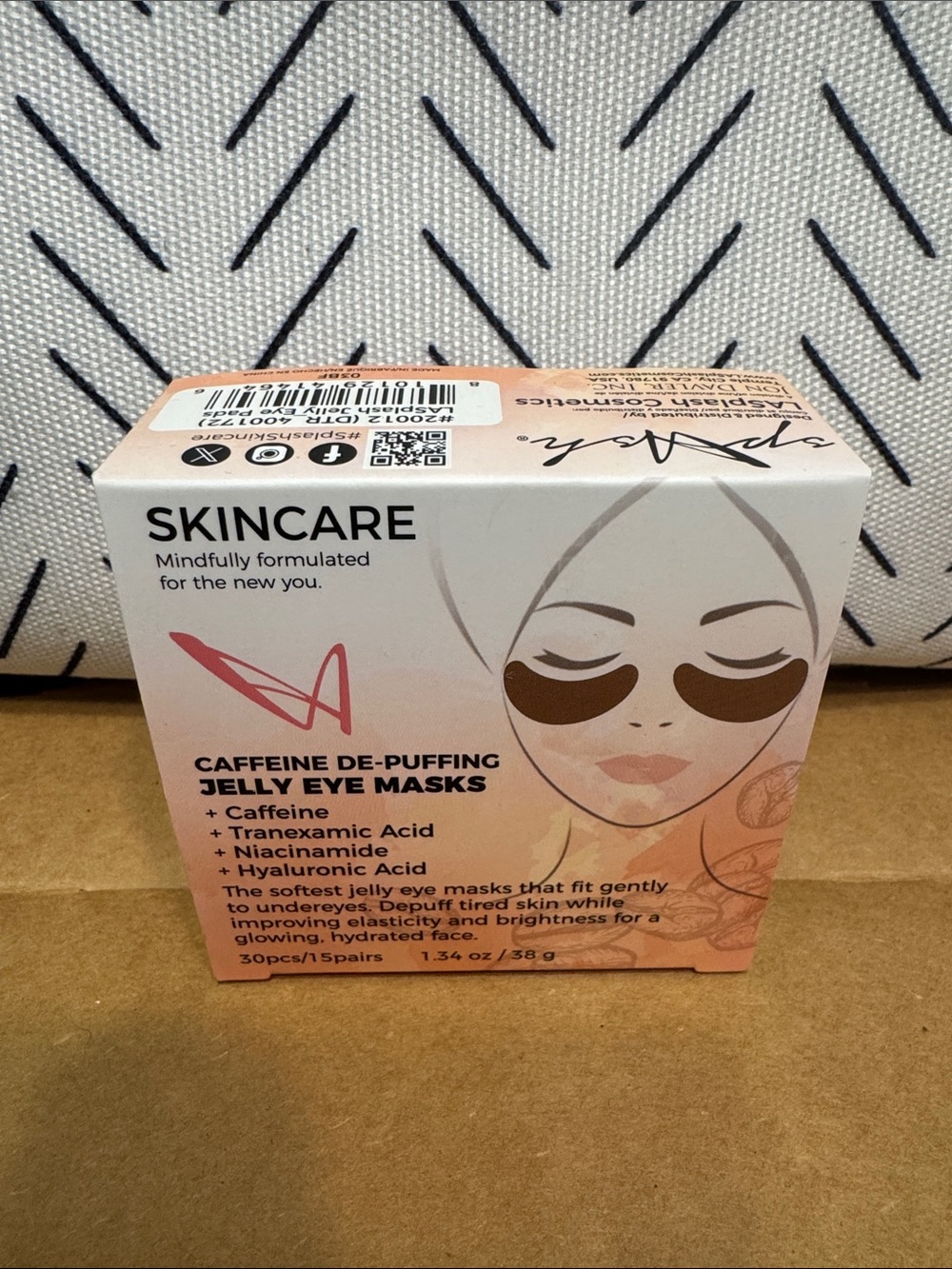 Skincare Peach Pink Caffeine De-Puffing Jelly Eye Masks